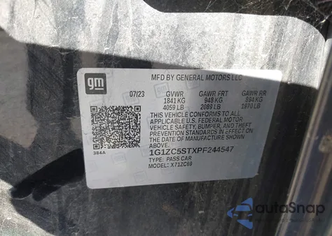 2023 Chevrolet Malibu Fwd 1Fl z USA, uszkodzony, nr VIN 1G1ZC5STXPF244547